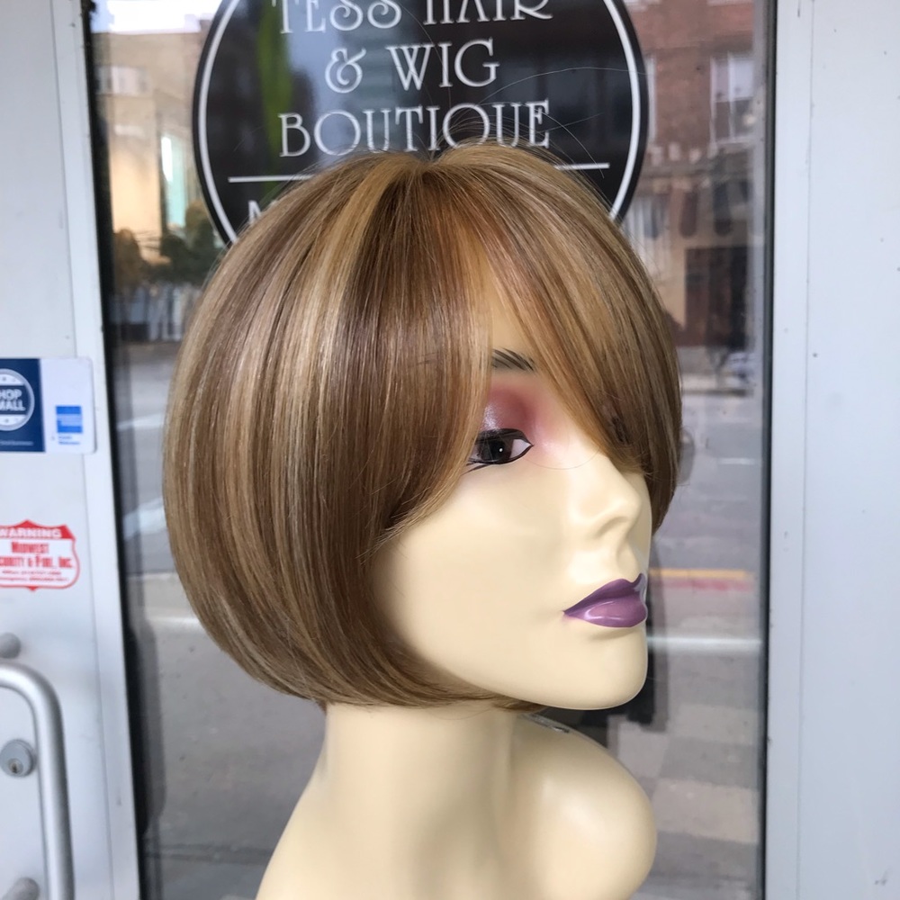 Wig blonde bob Alopecia Hairloss human hair blende
